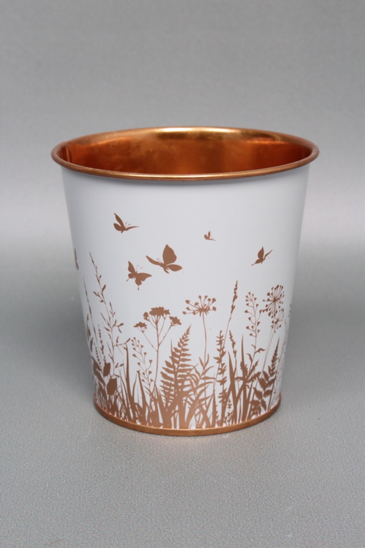 Декоративное кашпо "Бабочки в саду" D10XH10CM B:D7.5CM, металл  8025М