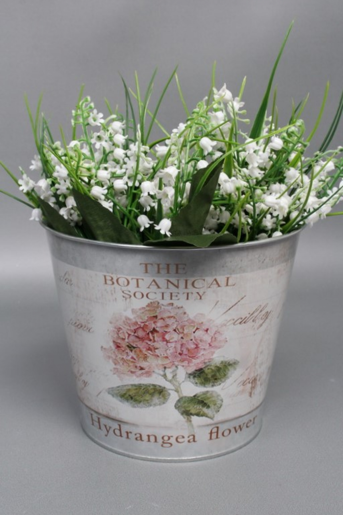 Декоративное кашпо "Цветок гортензии розовый" D18,5XH15,5CM/B13,3, металл  4542М