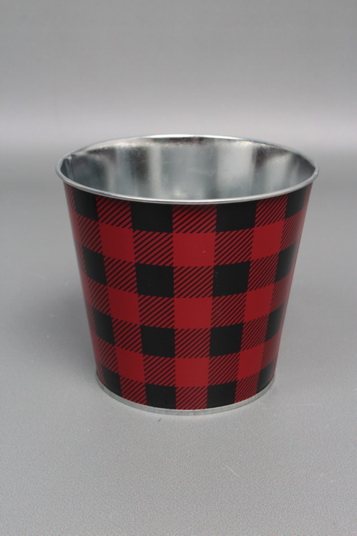 Декоративное кашпо D13,3XH11,5CM B9,5СМ, красный/черный, металл  8625М