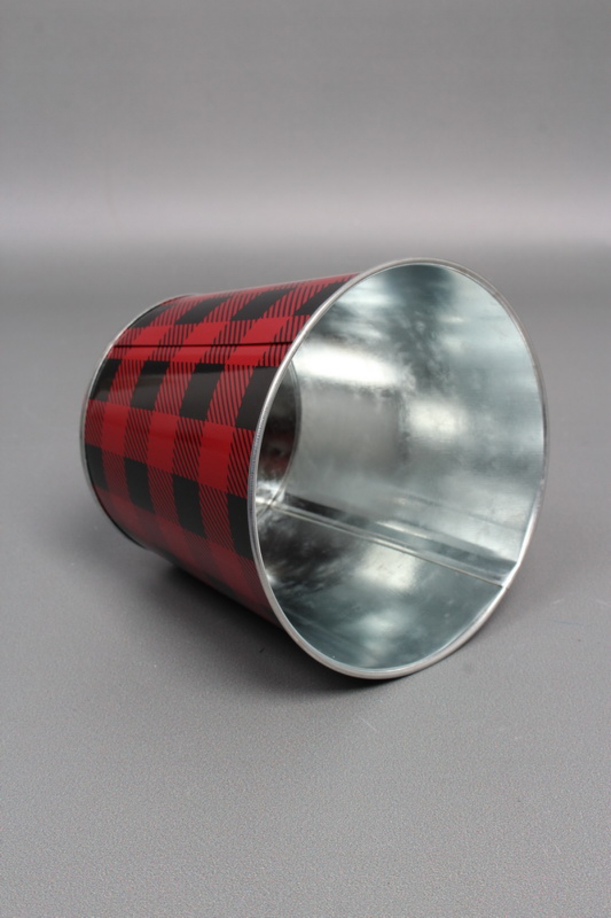 Декоративное кашпо D13,3XH11,5CM B9,5СМ, красный/черный, металл  8625М