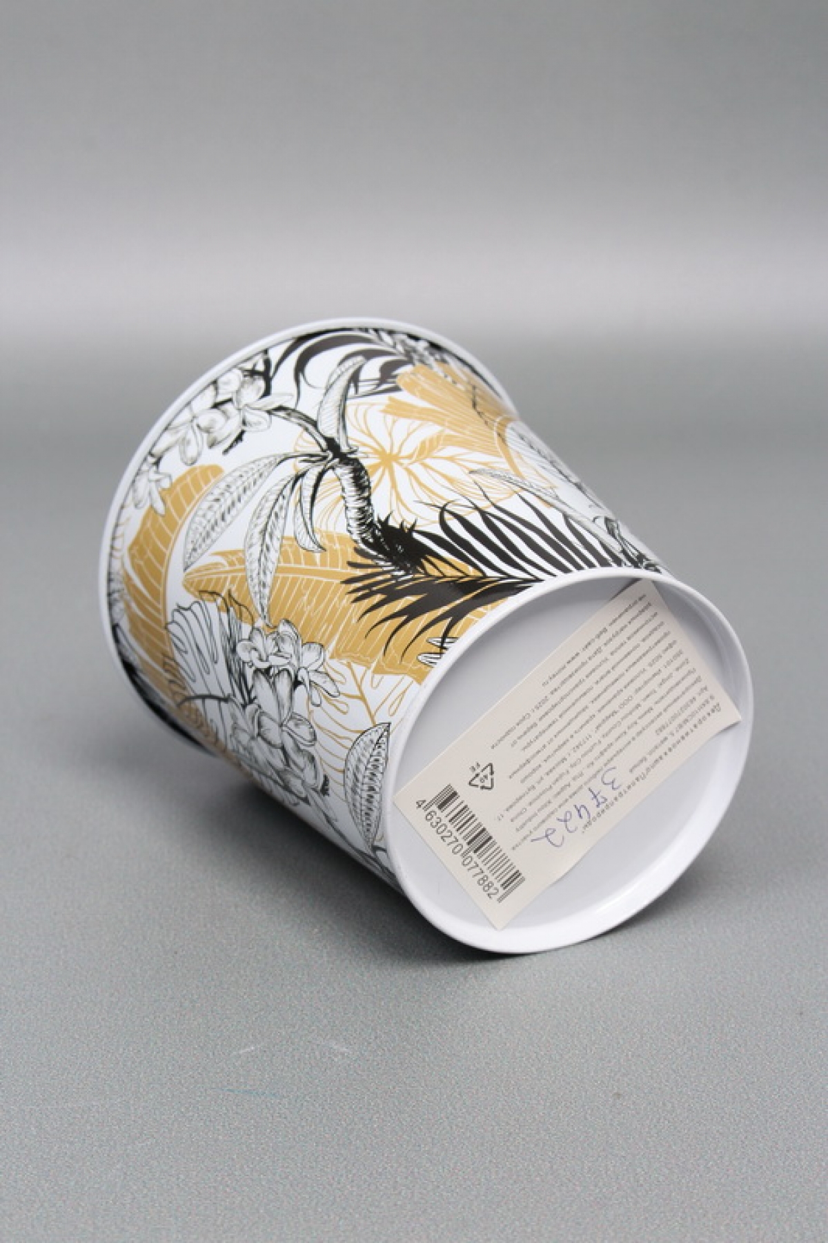 Декоративное кашпо "Палитра природы" 9.8XH10CM/B7.5, металл, белый  7882М