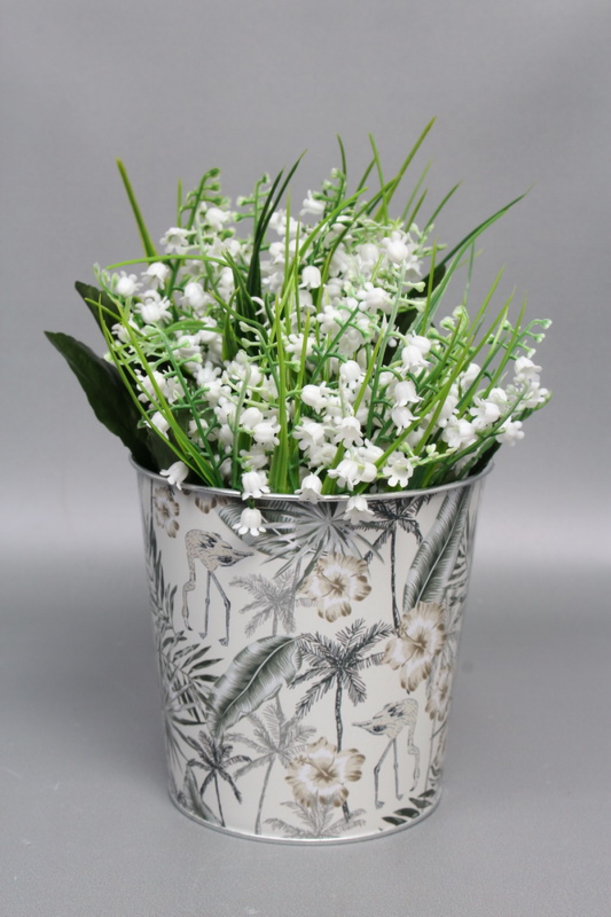 Декоративное кашпо "Тропическая абстракция" 14XH13,5CM B11, металл  8933М