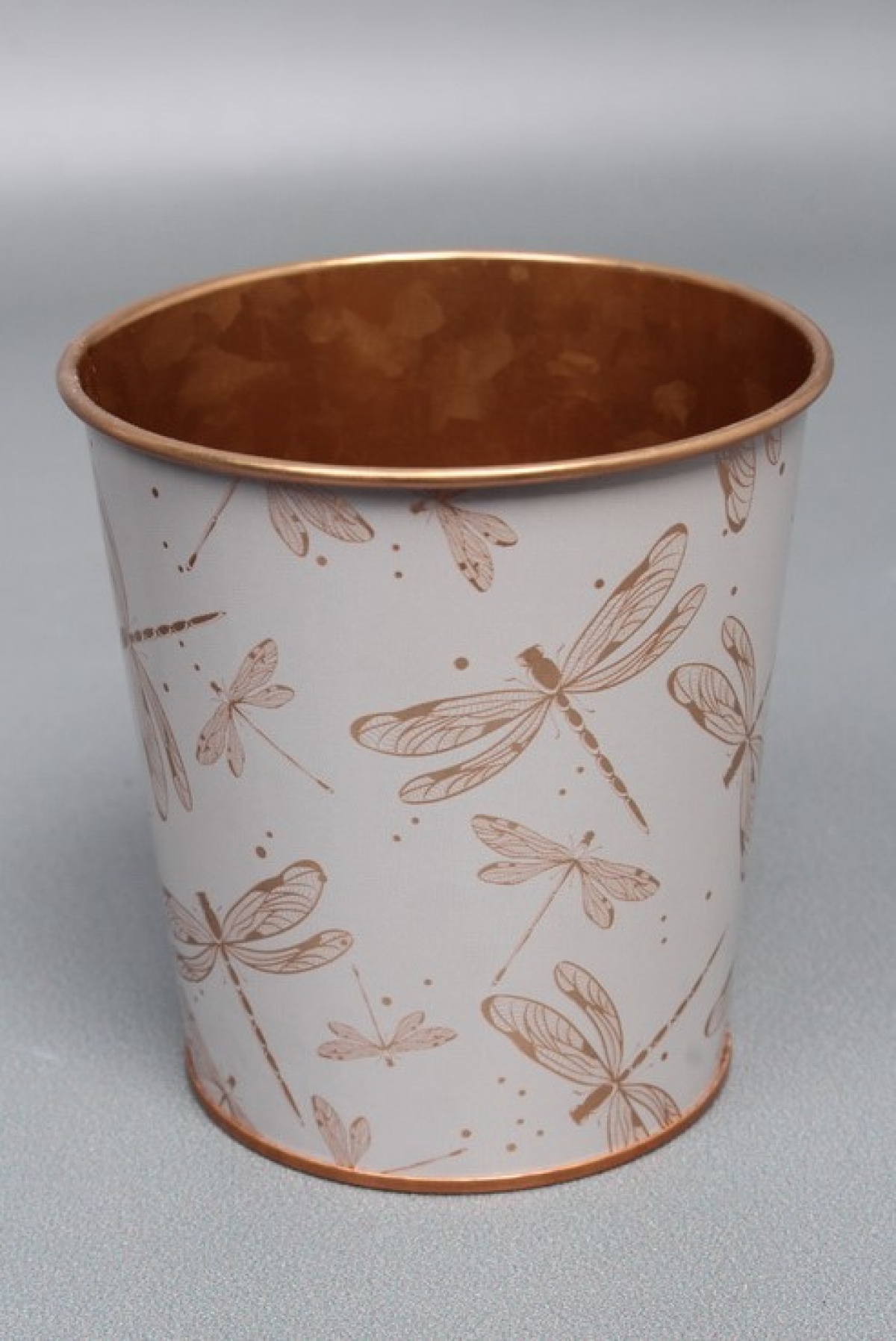 Декоративное кашпо "Золотая стрекоза " D9.8XH10CM B:D7.6CM, металл  8049М