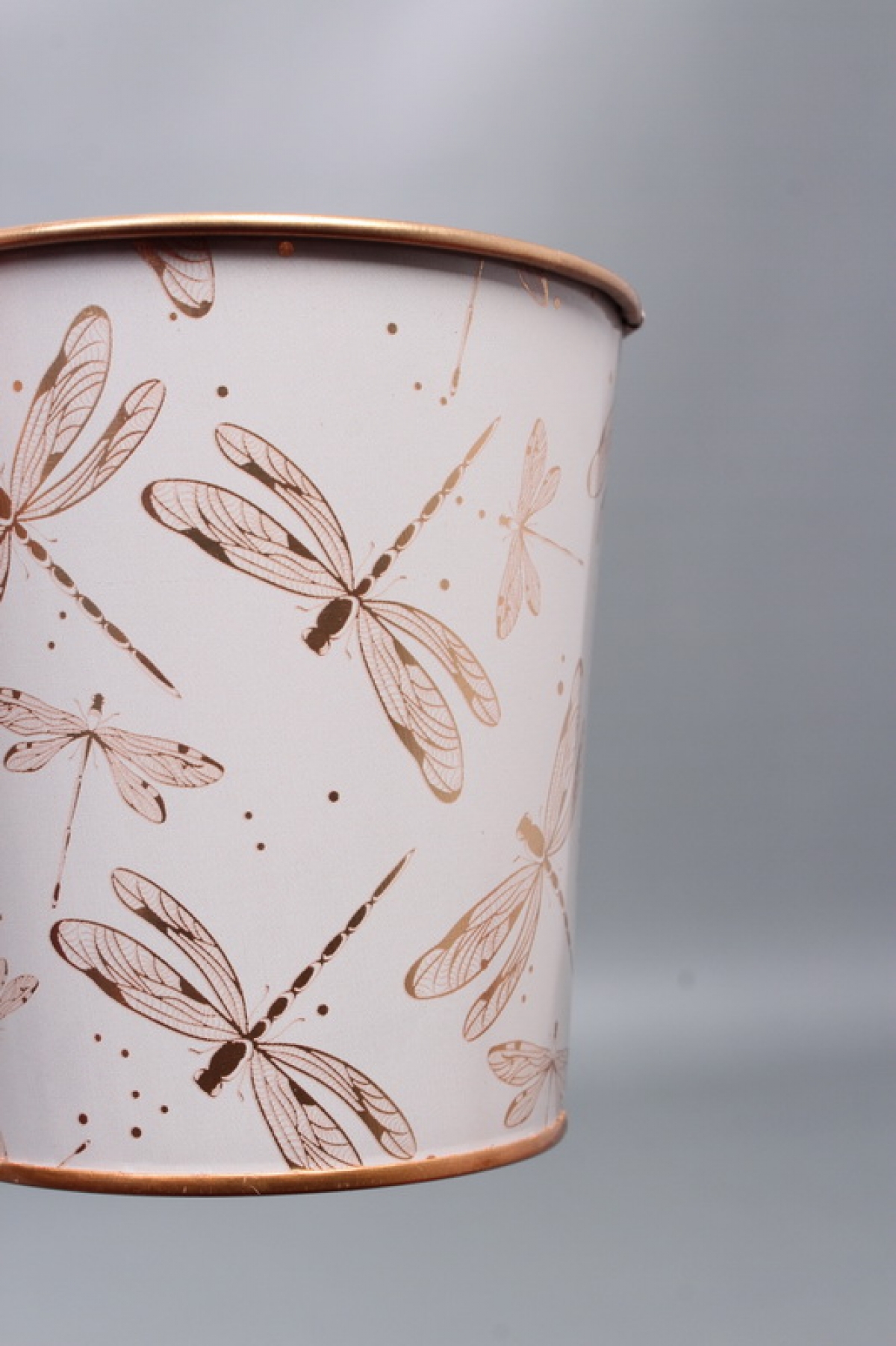 Декоративное кашпо "Золотая стрекоза " D9.8XH10CM B:D7.6CM, металл  8049М