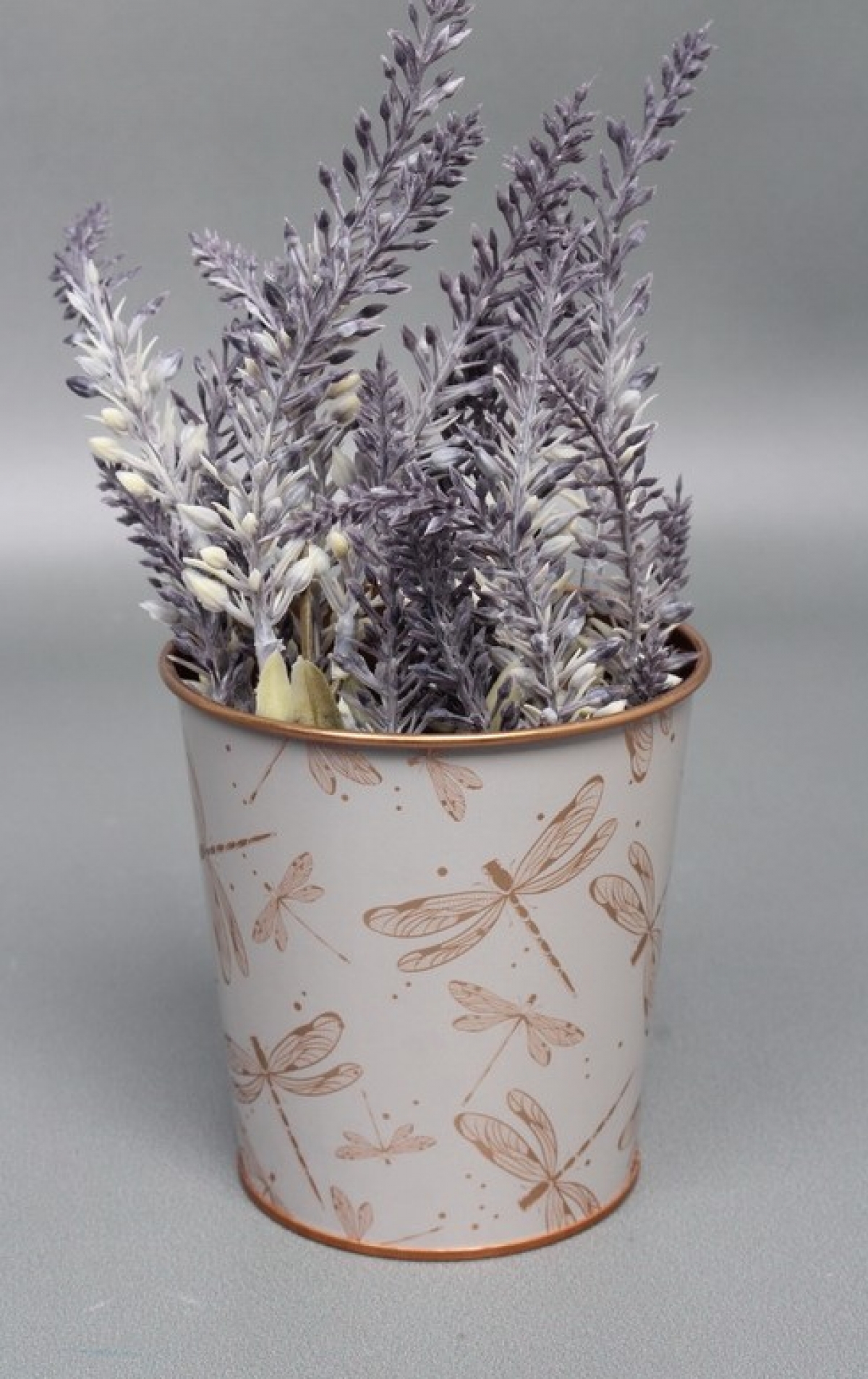 Декоративное кашпо "Золотая стрекоза " D9.8XH10CM B:D7.6CM, металл  8049М