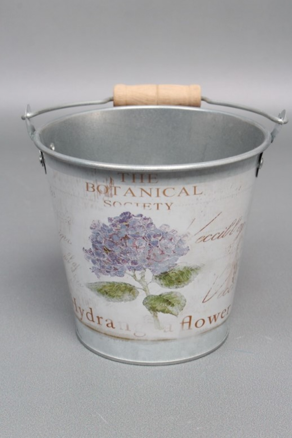 Декоративное кашпо-ведерко "Цветок гортензии" D12X14,5xH13CM/22см, металл  8285М