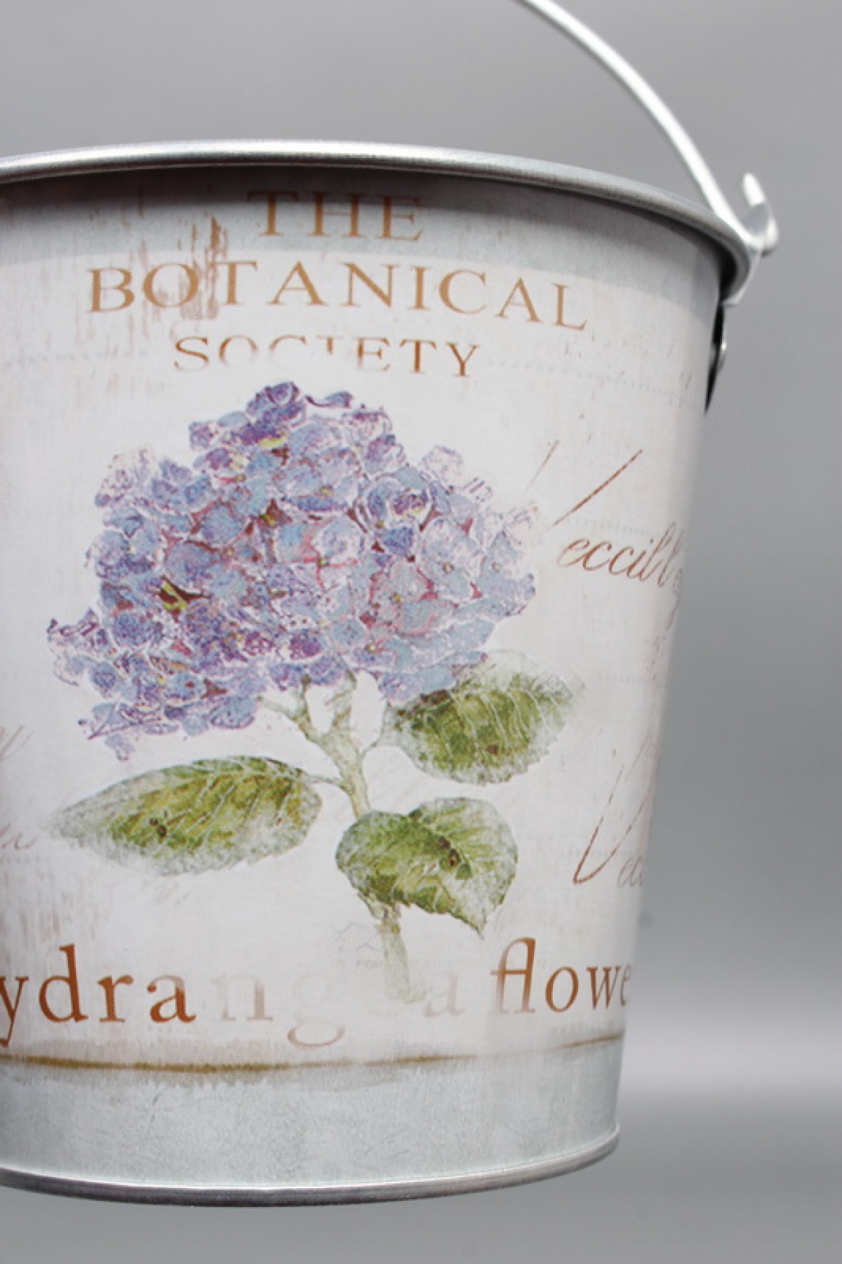 Декоративное кашпо-ведерко "Цветок гортензии" D12X14,5xH13CM/22см, металл  8285М