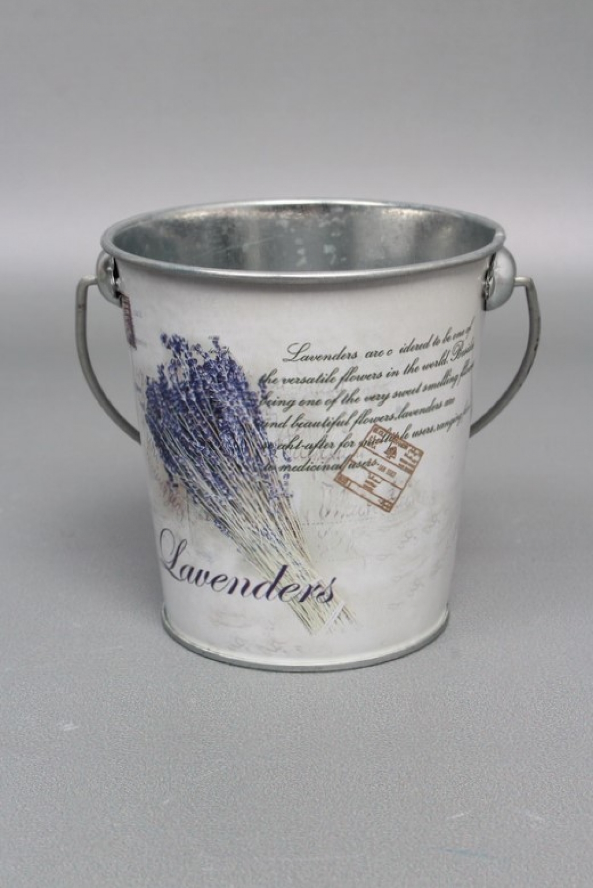 Декоративное кашпо-ведерко "Лаванда" D11.5/9.8XH10/16.5CM B7.5 см, металл  3361М