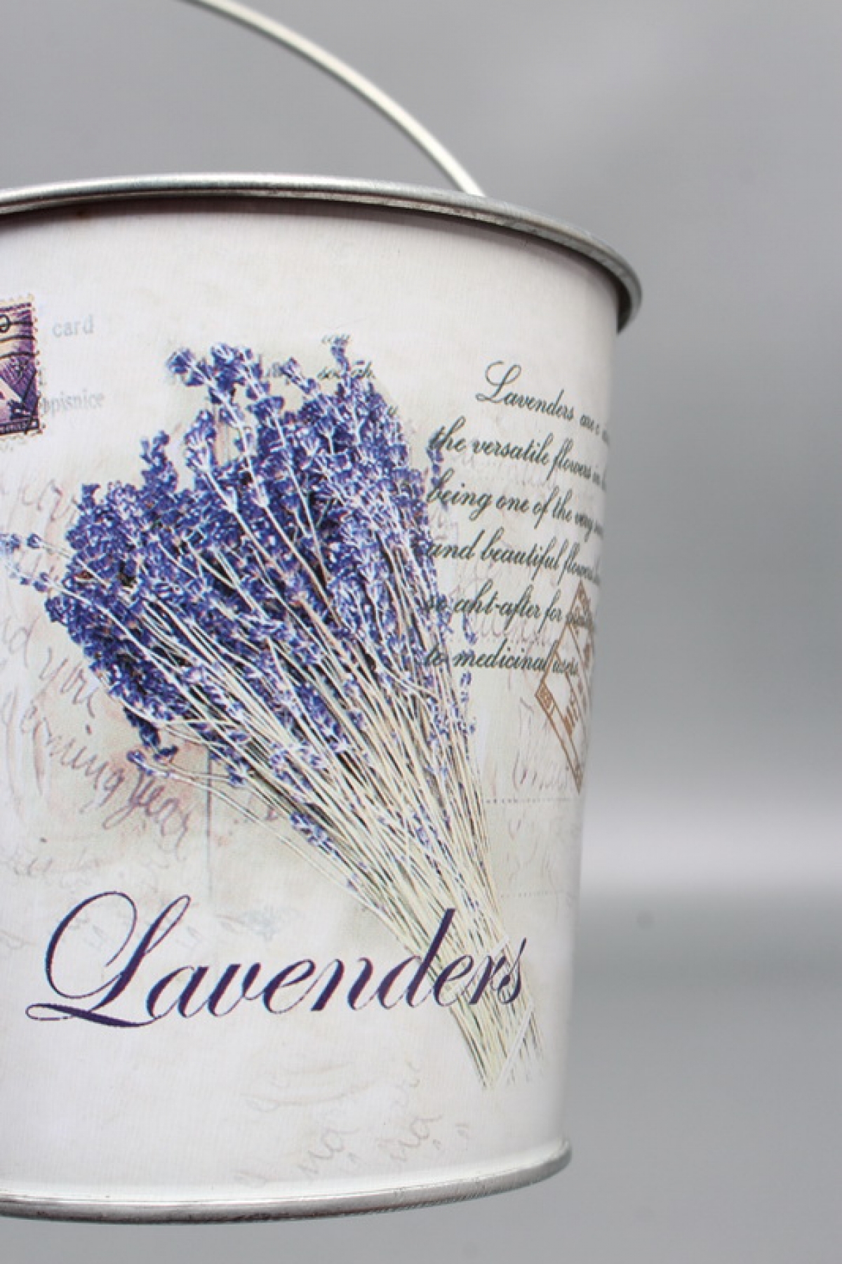 Декоративное кашпо-ведерко "Лаванда" D11.5/9.8XH10/16.5CM B7.5 см, металл  3361М