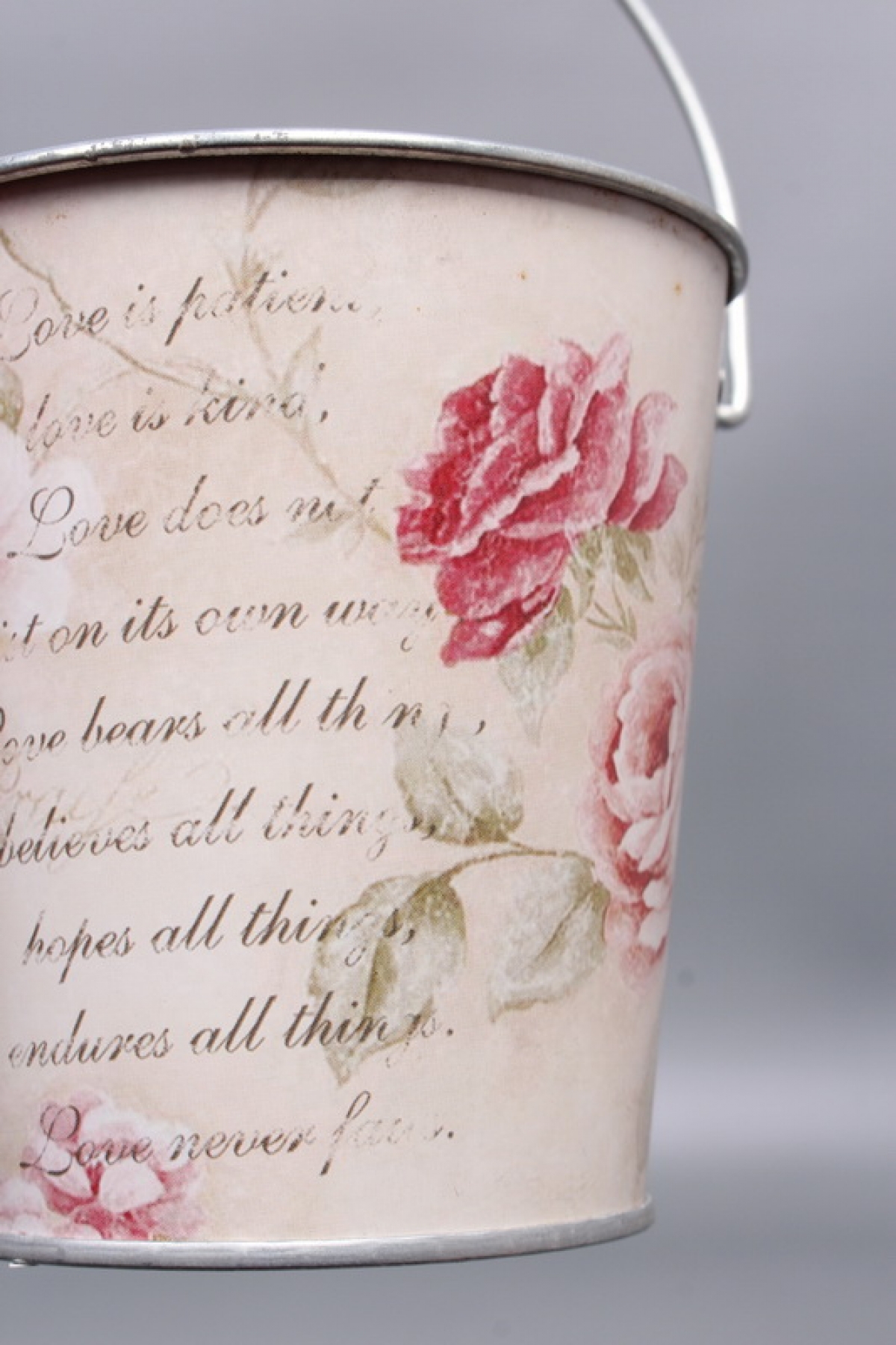 Декоративное кашпо-ведерко "Любовные письма" D11.5/9.8XH10/16.5CM B7.5 (матовый финиш), металл9978