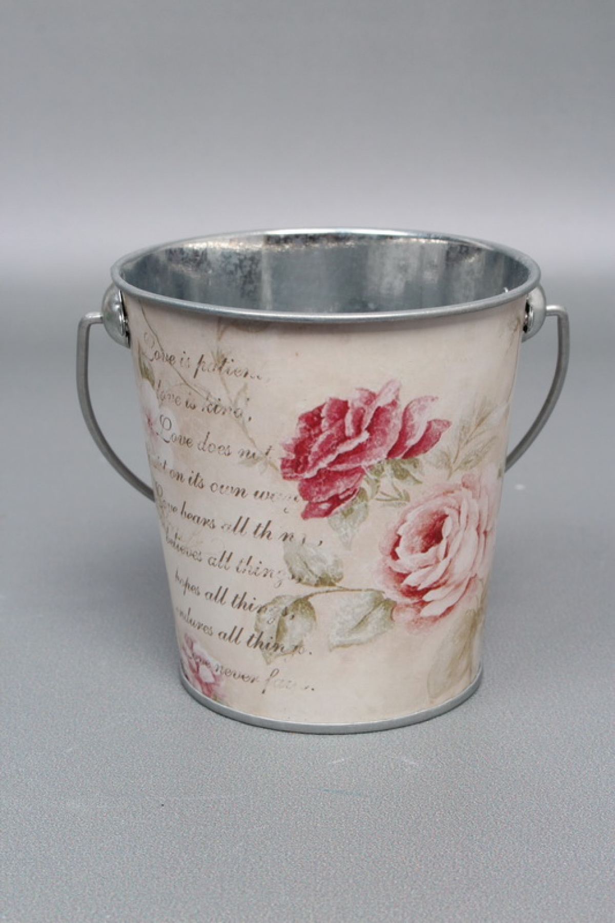 Декоративное кашпо-ведерко "Любовные письма" D11.5/9.8XH10/16.5CM B7.5 (матовый финиш), металл9978