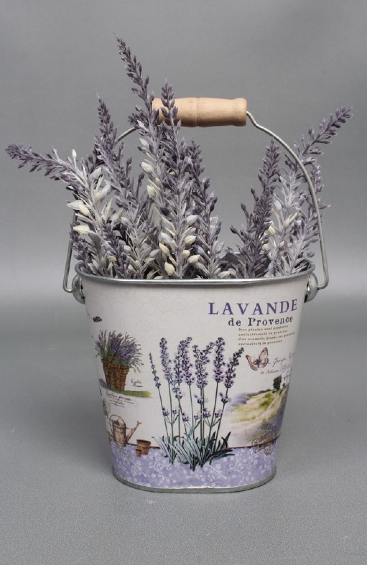 Декоративное кашпо-ведерко "Прованс лаванда" 12.5X8XH11/20 B:8,5x6 см. металл 9923М