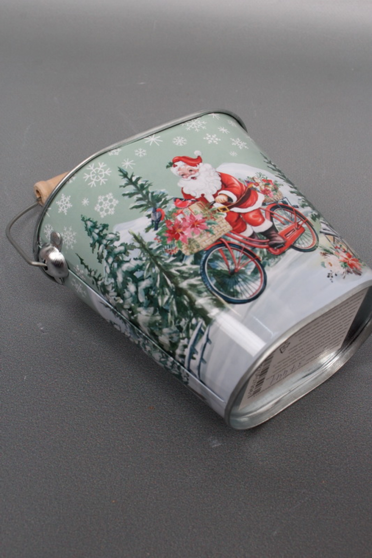 Декоративное кашпо-ведерко "В предвкушении праздника" 12.5X8XH11/20 B:8,5x6 см. металл  9961М