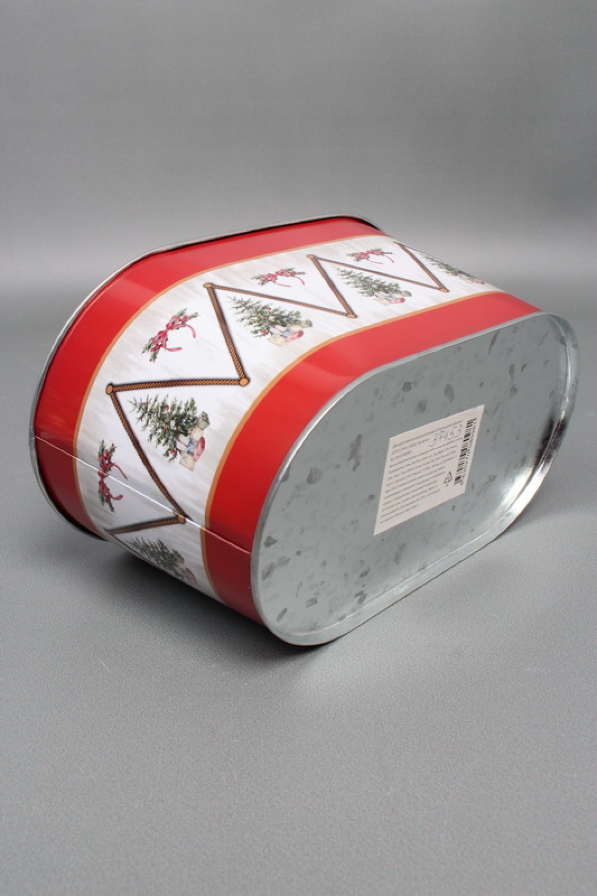 Декоративное овальное кашпо "Елочное изобилие" 22,5X13,7XH11,3 В20x11 см, металл 0981М