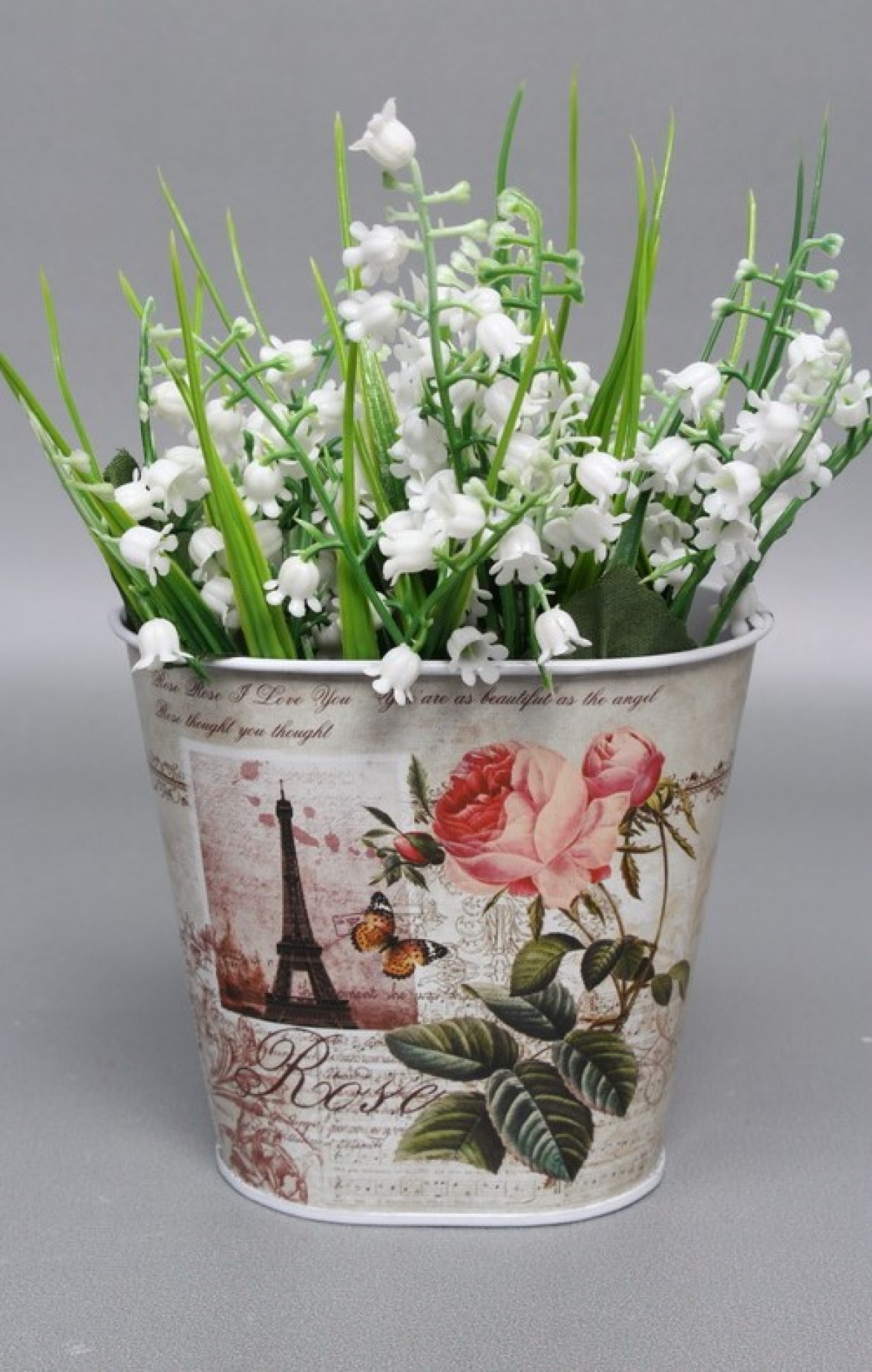 Декоративное овальное кашпо "Изысканность" 12.5X8XH11 см. металл 8929М