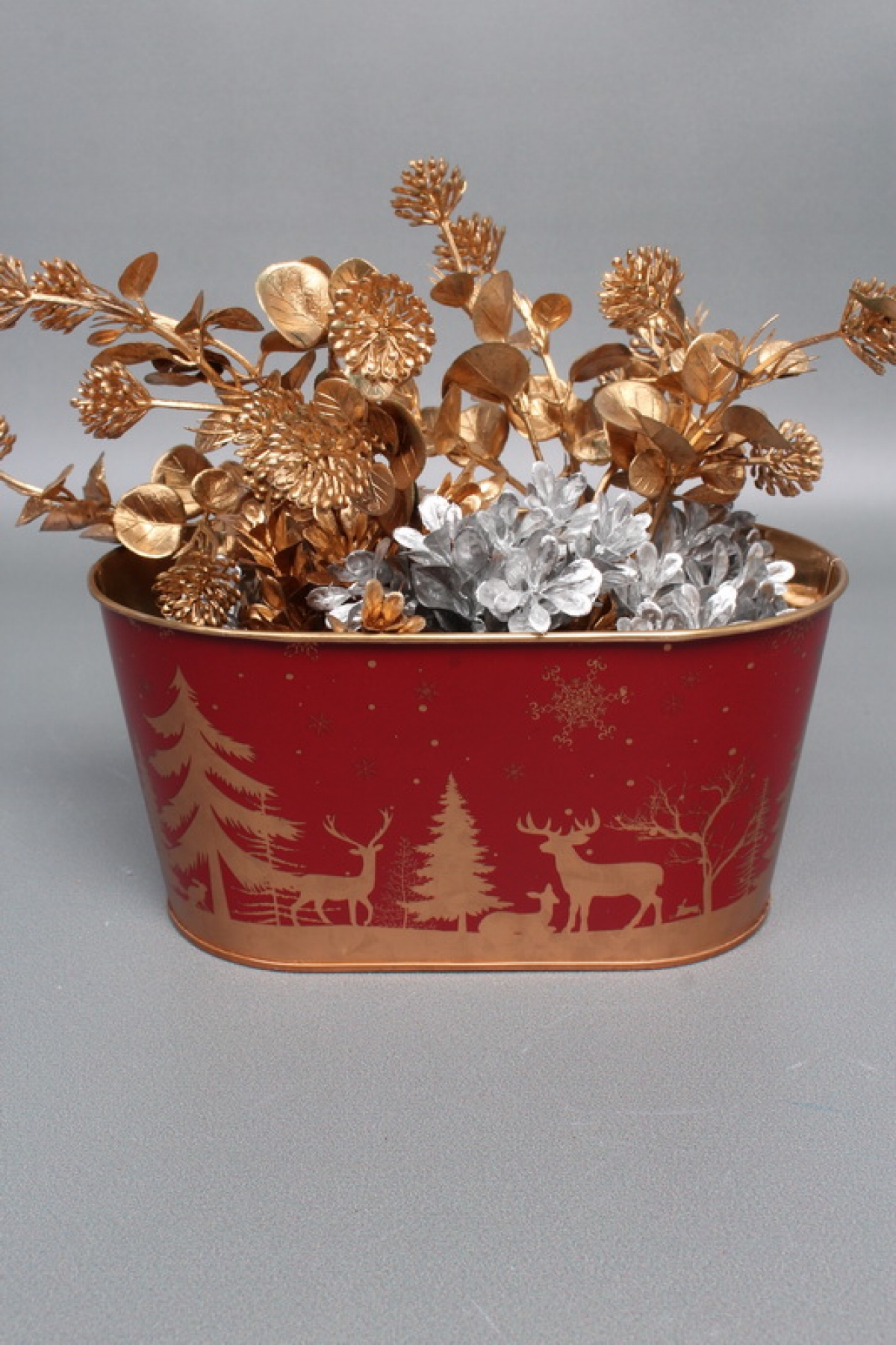 Декоративное овальное кашпо "Время чудес" 19.5X11.5XH9CM 16.5X8.5 см. металл 0844М