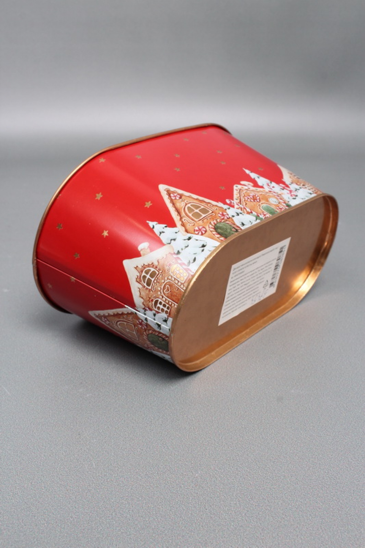 Декоративное овальное кашпо "Зимнее волшебство" 19.5X11.5XH9CM 16.5X8.5 см. металл 0851М