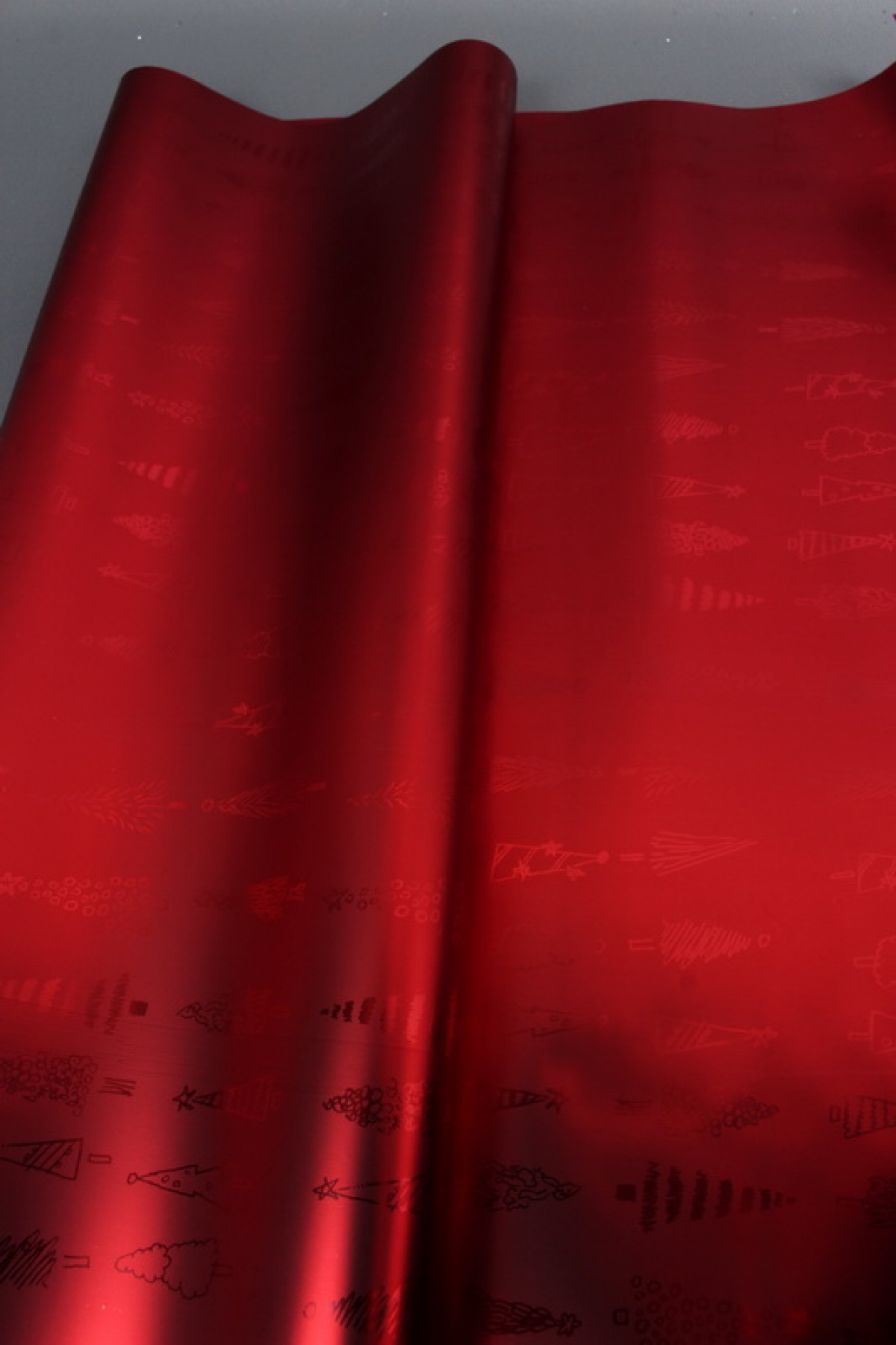 Флористическая пленка, металлическая Новогодняя, 40 мкр, 58 см х 10 м, красный 3944М