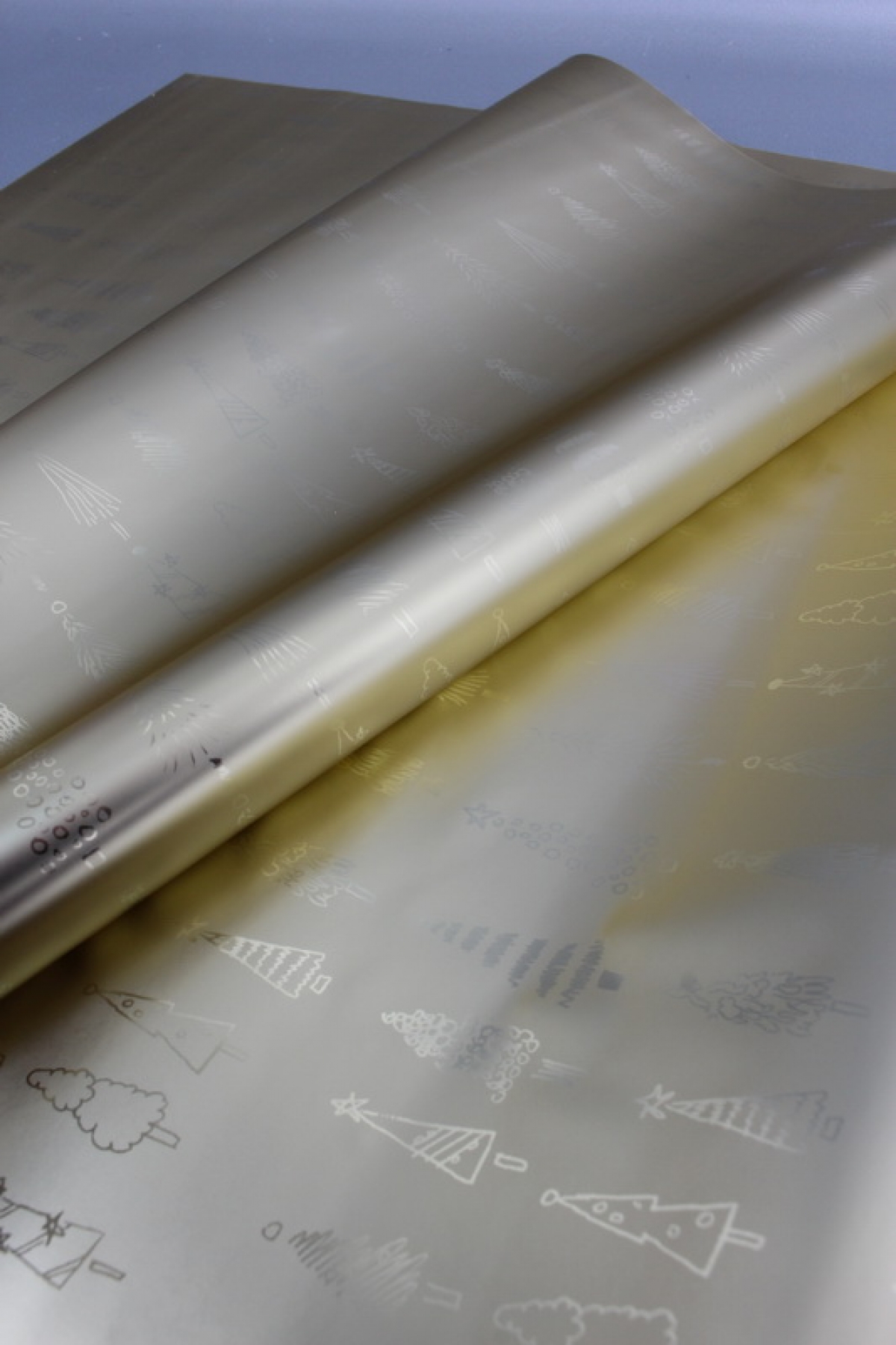 Флористическая пленка, металлическая Новогодняя, 40 мкр, 58 см х 10 м, золото 3951М