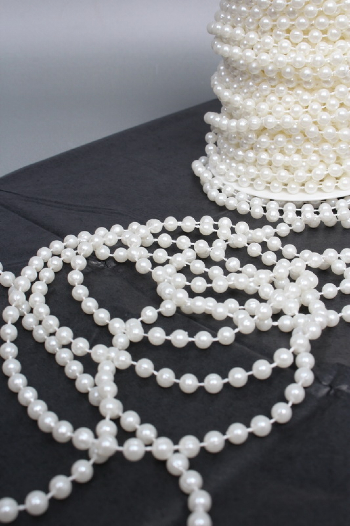 Жемчужная нить на катушке, 6 мм * 23 м, белый  4187М