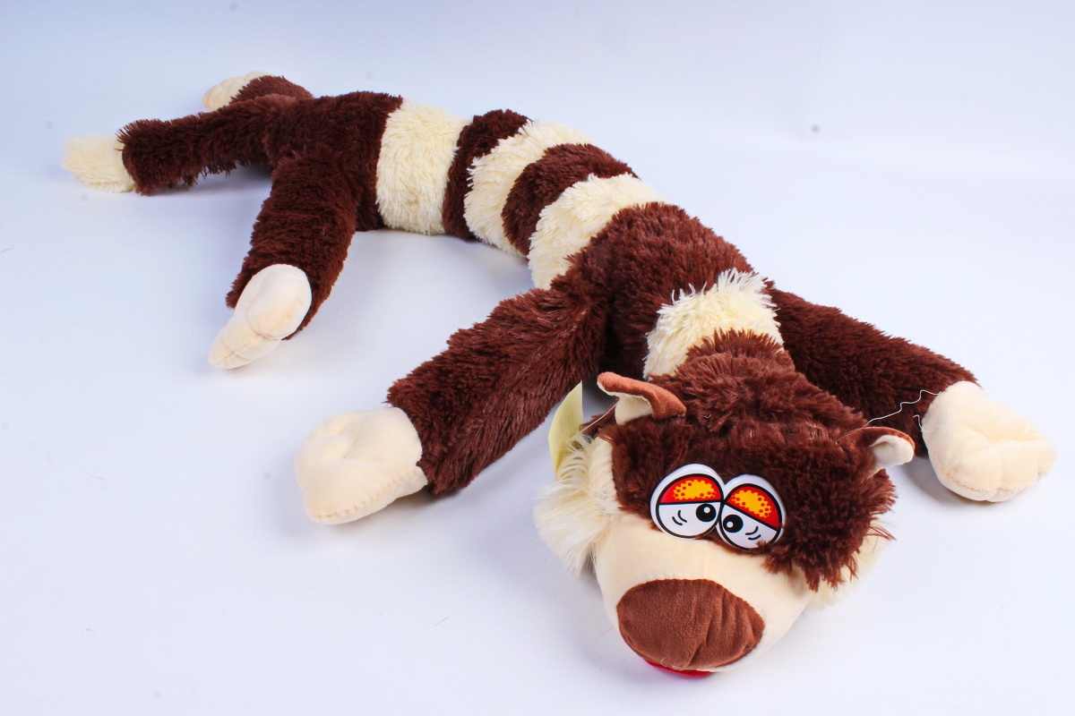 Игрушка мягкая - (Г) Кот длинный полосатый коричневый 80/100см, арт.070822