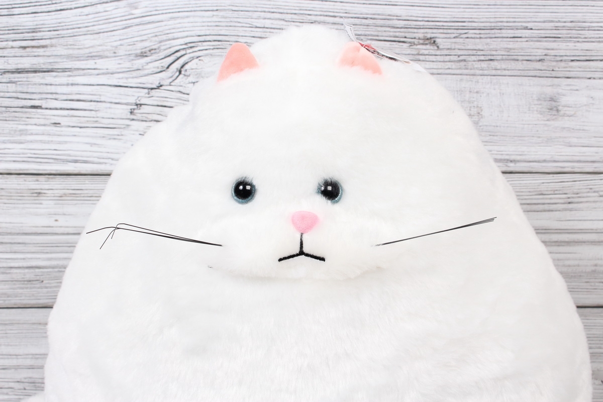 Игрушка мягкая - Кот подушка релакс 50см белый