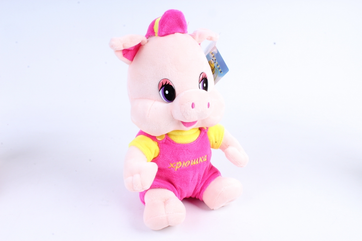 Игрушка мягкая Хрюшка музыкальная мальчик 25см  АГ-83040/25