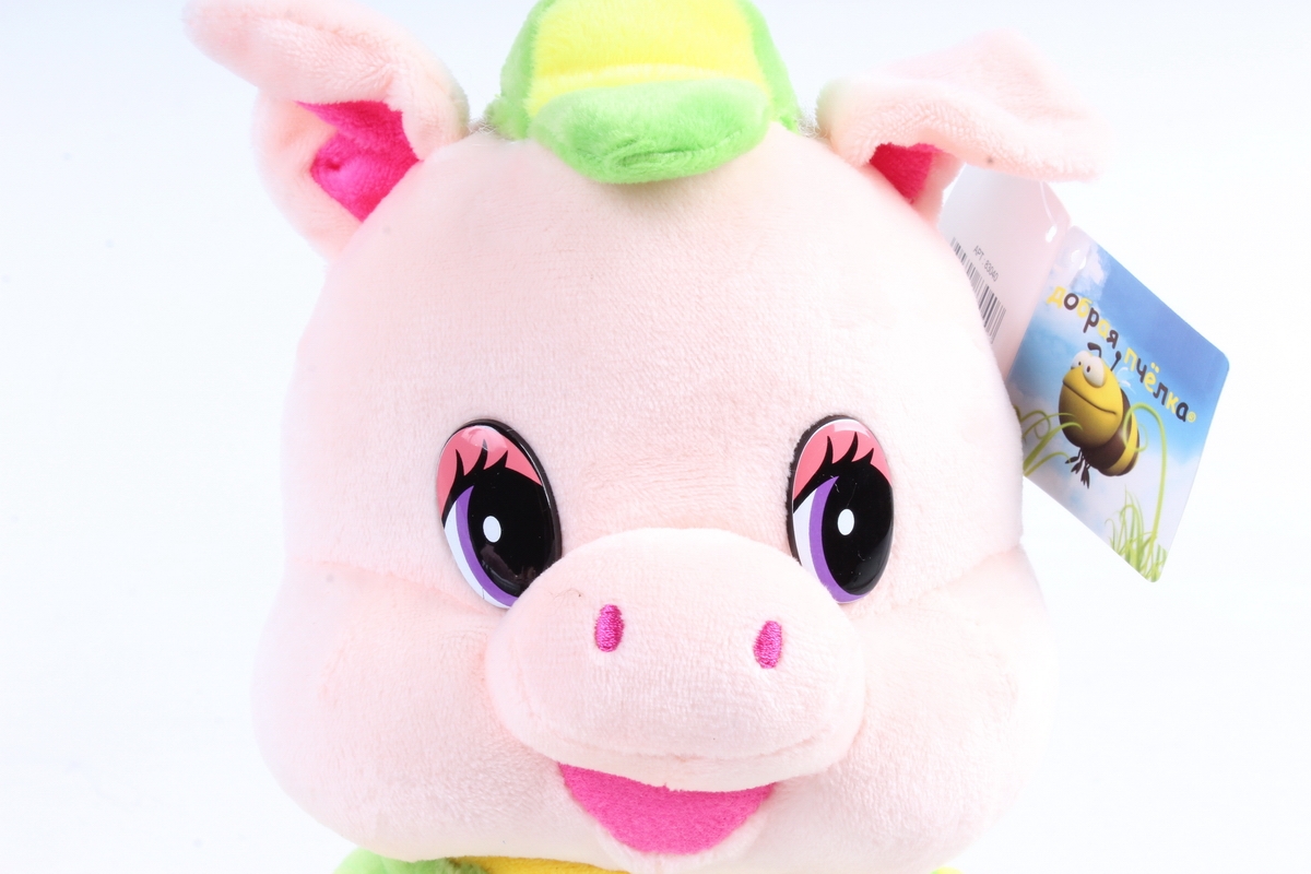 Игрушка мягкая Хрюшка музыкальная мальчик 25см  АГ-83040/25