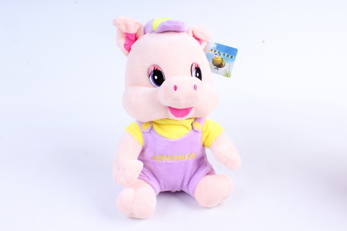 Игрушка мягкая Хрюшка музыкальная мальчик 25см  АГ-83040/25