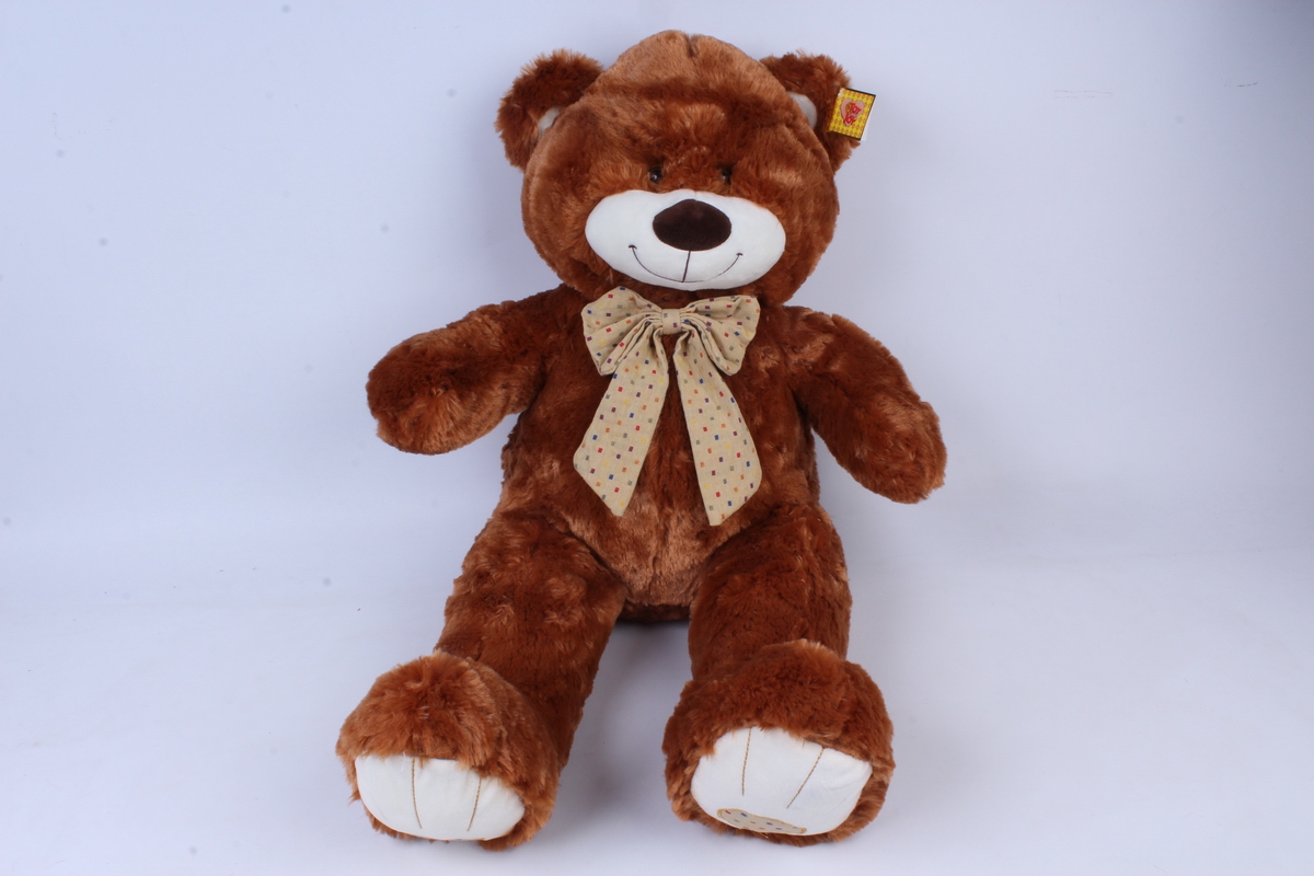 игрушка мягкая - медведь с бантом коричневый м-1064/48