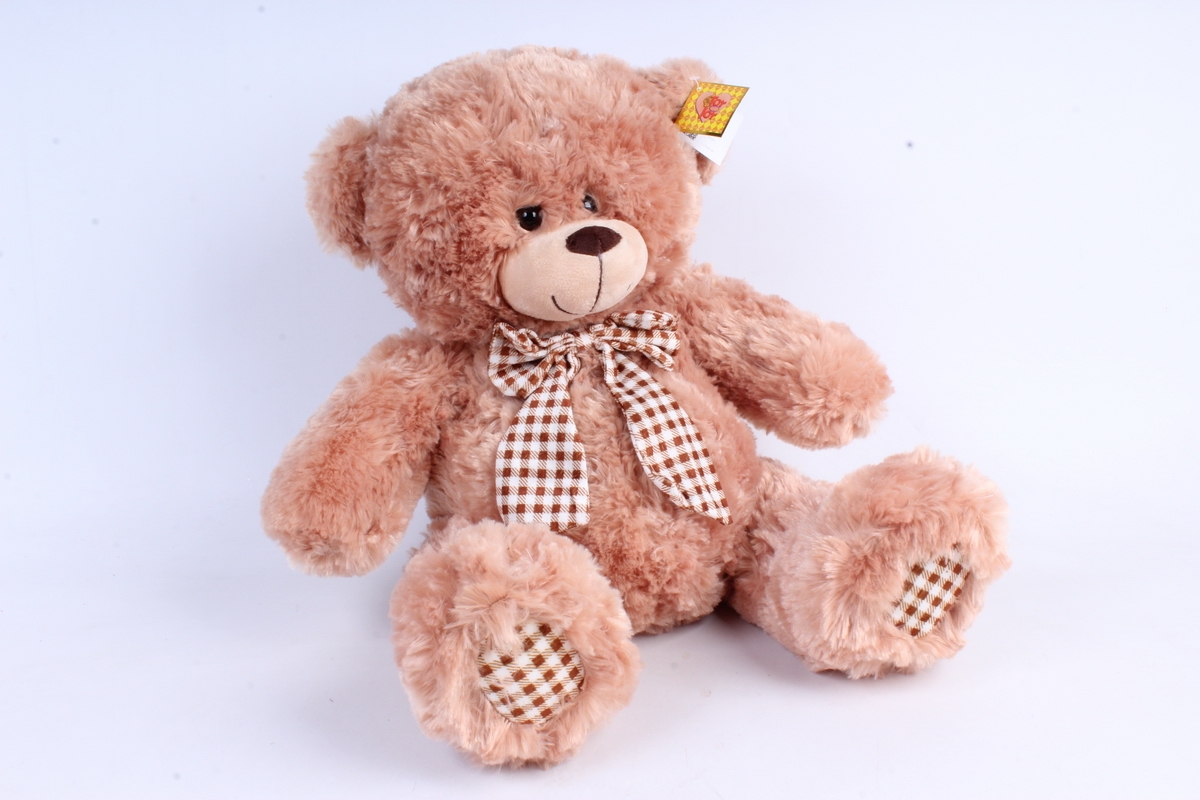 Игрушка мягкая Медведь с бантом коричневый   М-1103/38