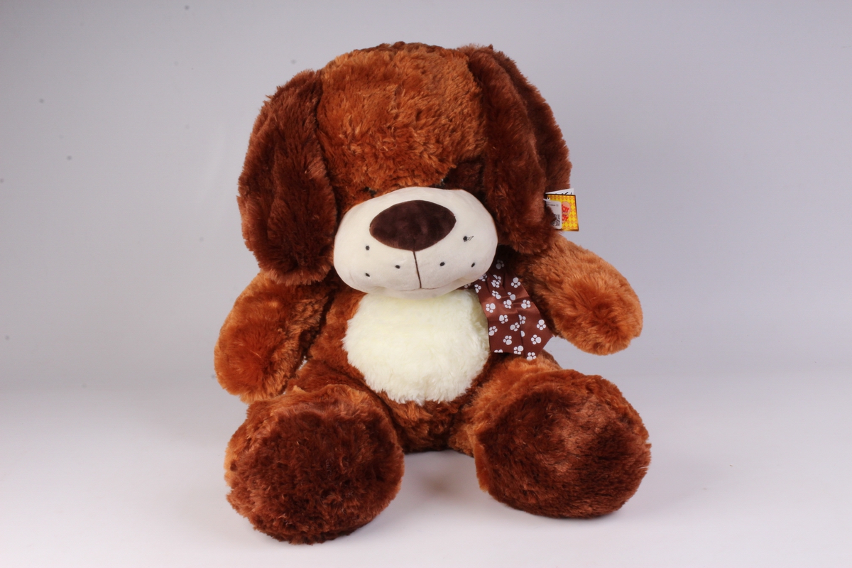 игрушка мягкая собака коричневая 55 см м-1156/55