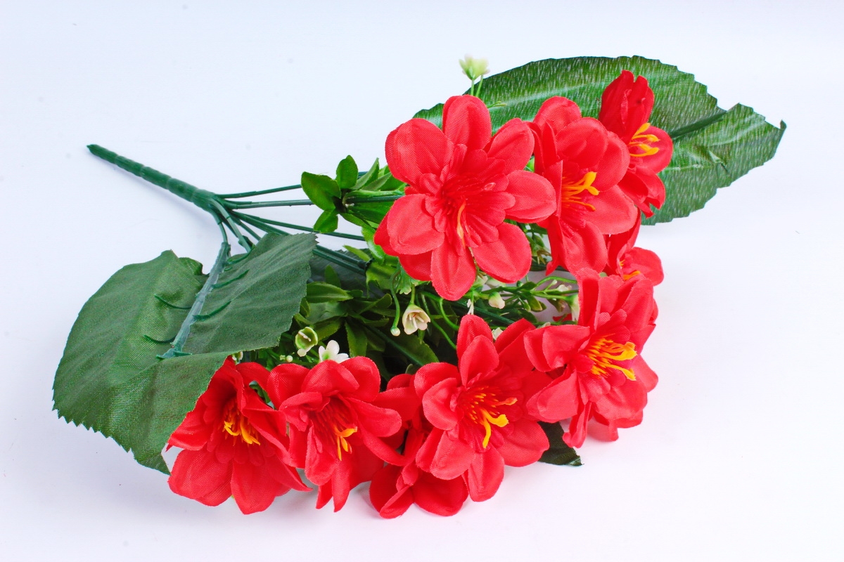 Искусственное растение - Азалия с гипсофилой красная