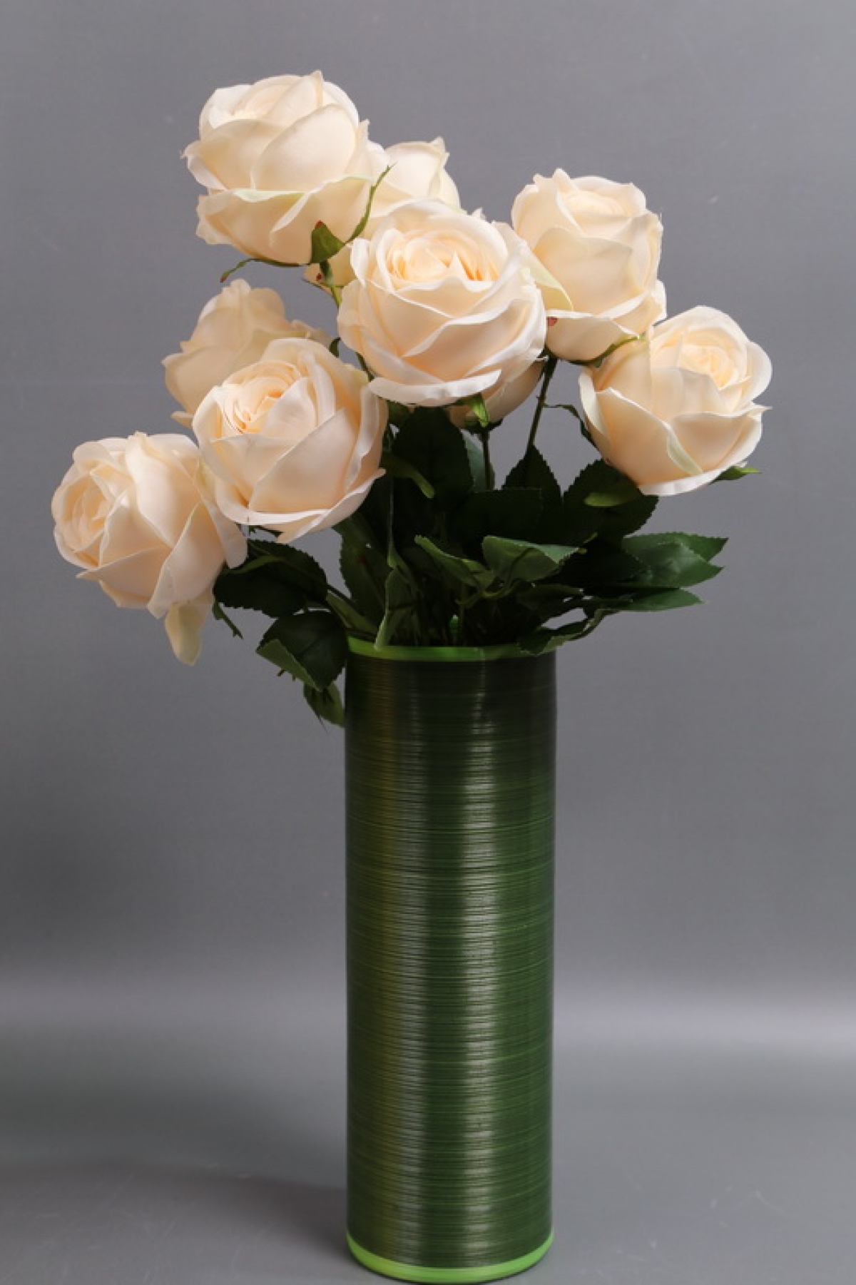 Искусственное растение - Розы Нежность 9 голов кремовые 42 см