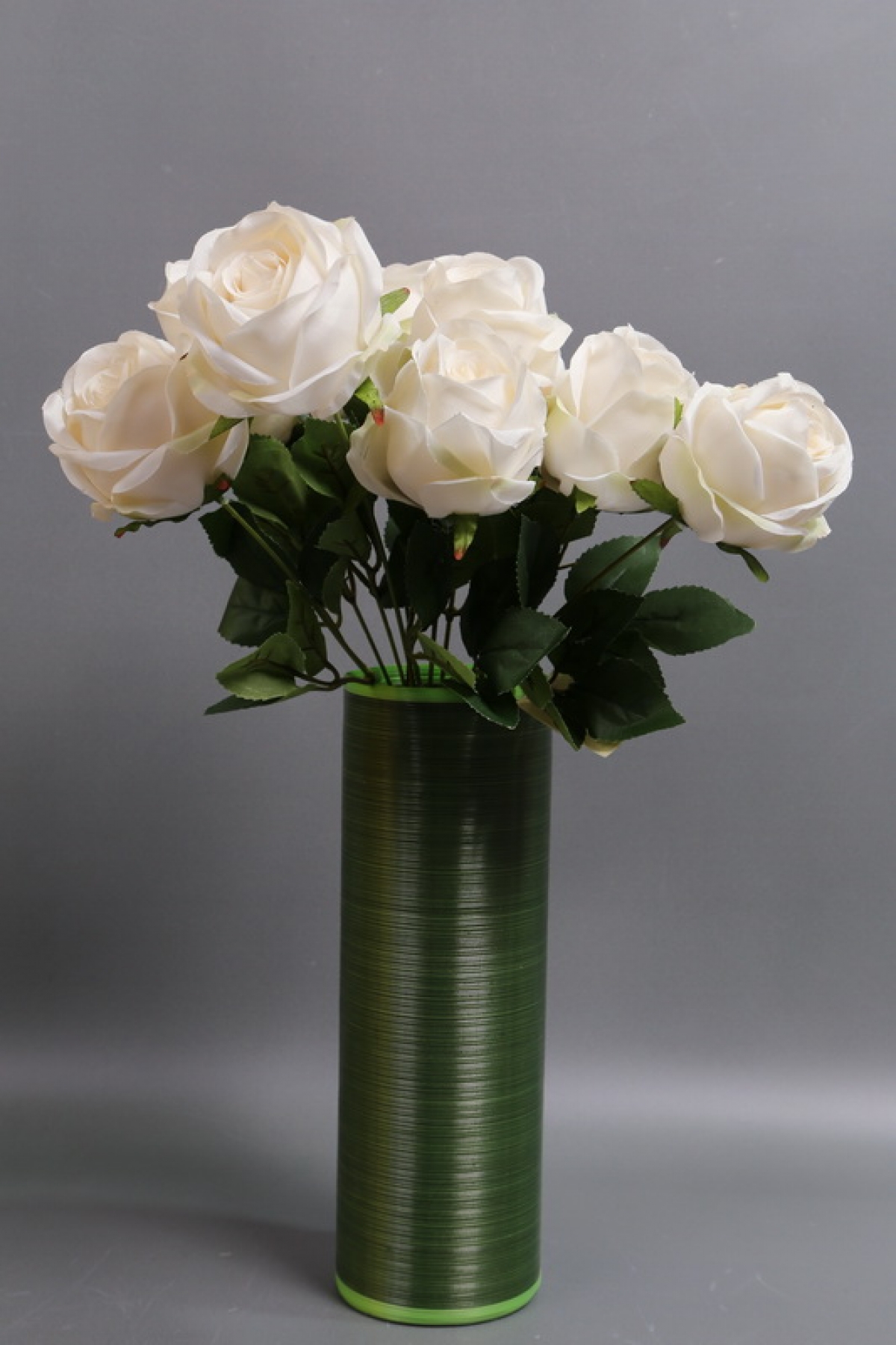 Искусственное растение - Розы Нежность 9 голов шампань 42 см