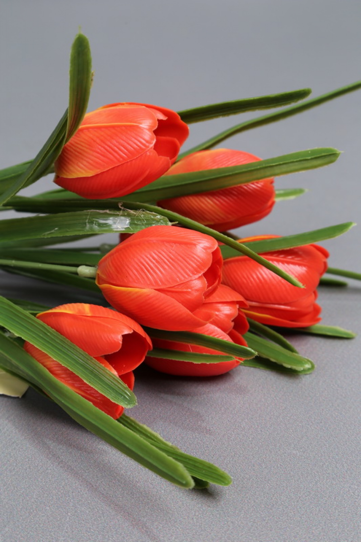 Искусственное растение - Тюльпаны силиконовые 32 см алый