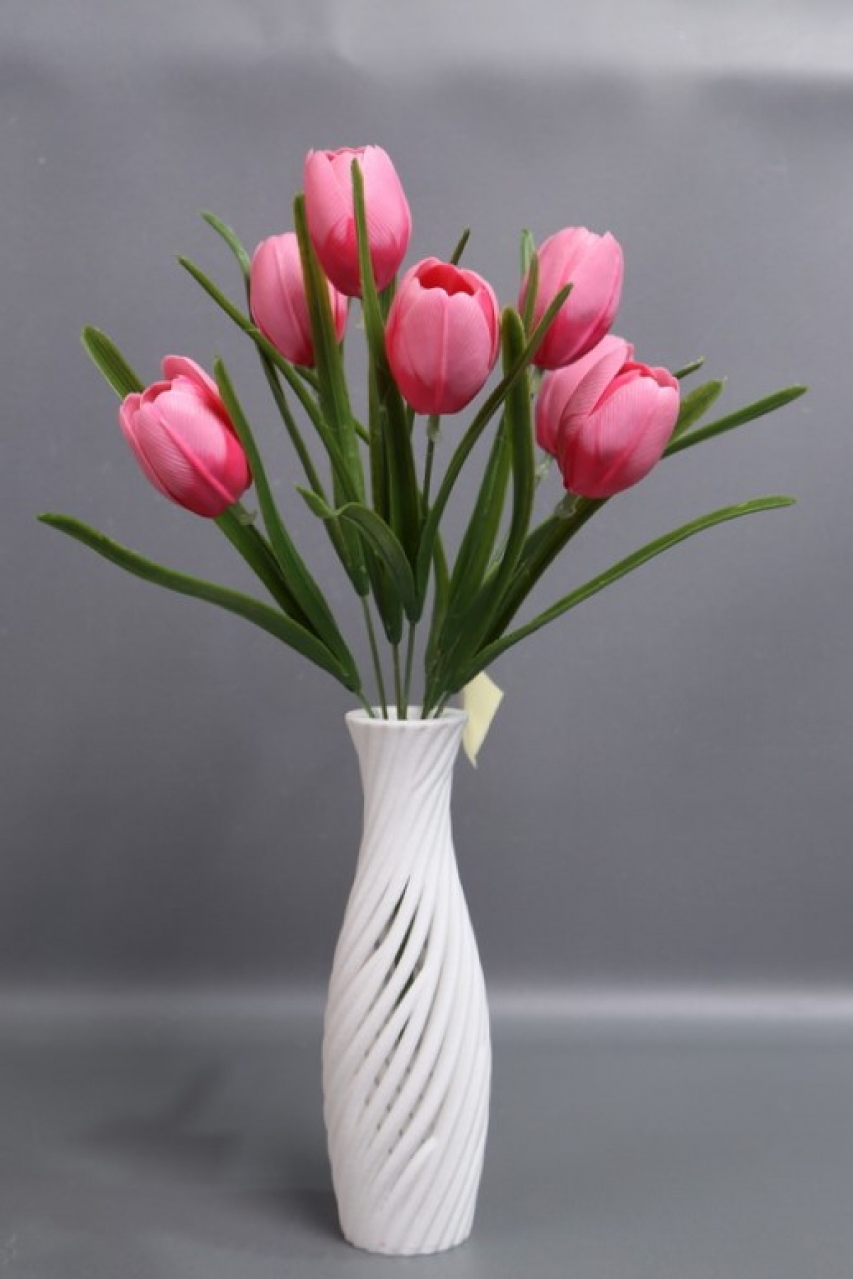 Искусственное растение - Тюльпаны силиконовые 32 см ярко розовый