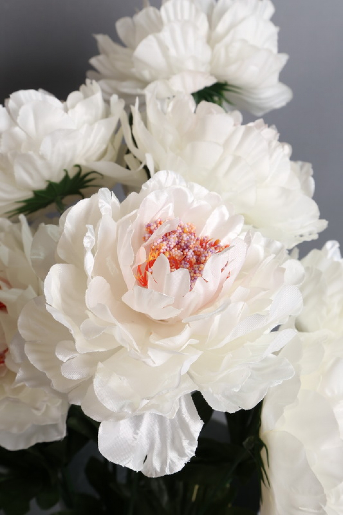 Искусственное растение - Ветка пиона 80см белая