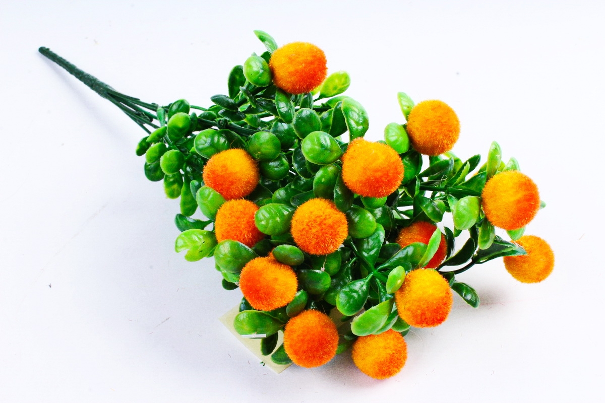 Искусственное растение - Ягодки бархатные оранжевые.