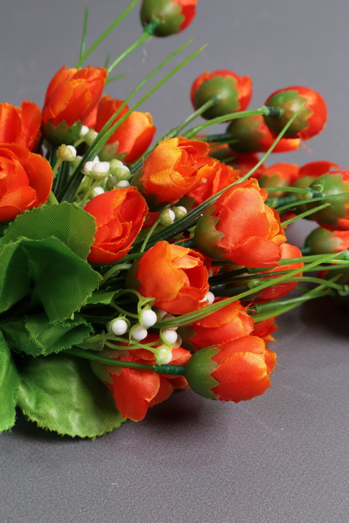 Искусственное растение -  Ранункулюс пышный 25 см оранжевый