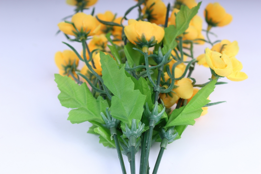 искусственные растения - лютики букет 33см желтый