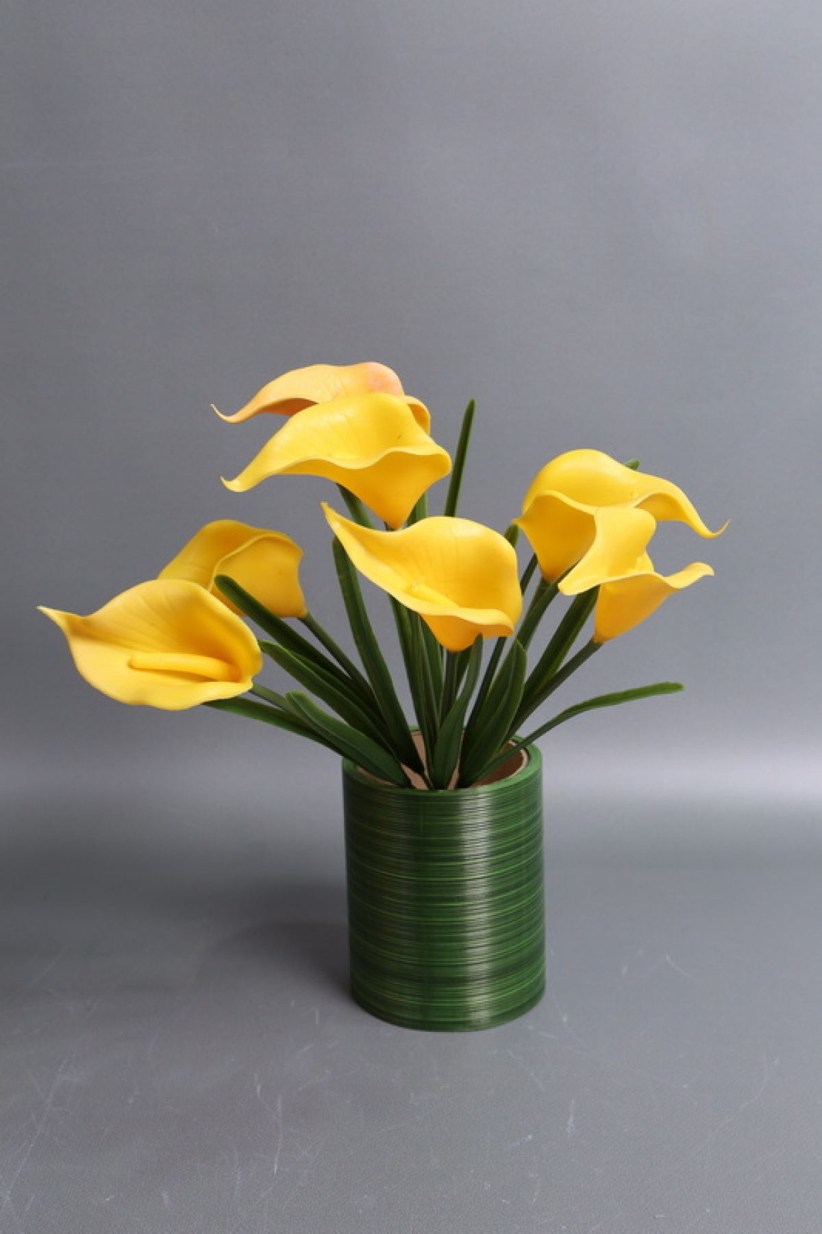 Каллы силиконовые букет желтые 30см