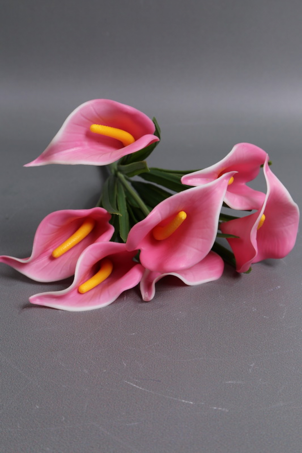 Каллы силиконовые букет коралл 30см