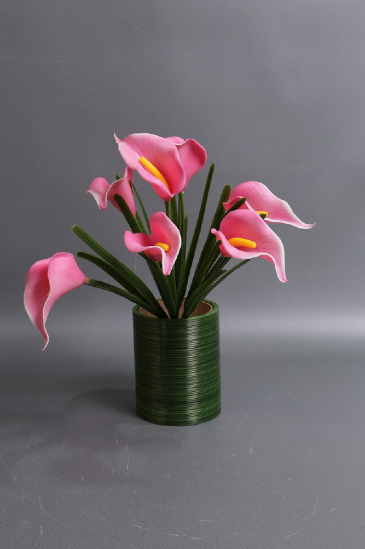 Каллы силиконовые букет коралл 30см