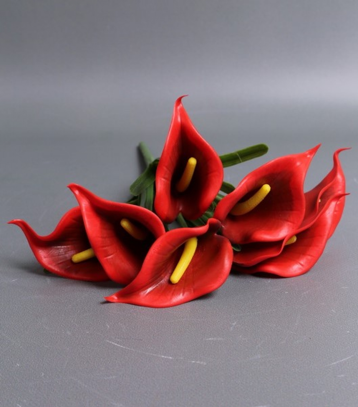 Каллы силиконовые букет красные 30см