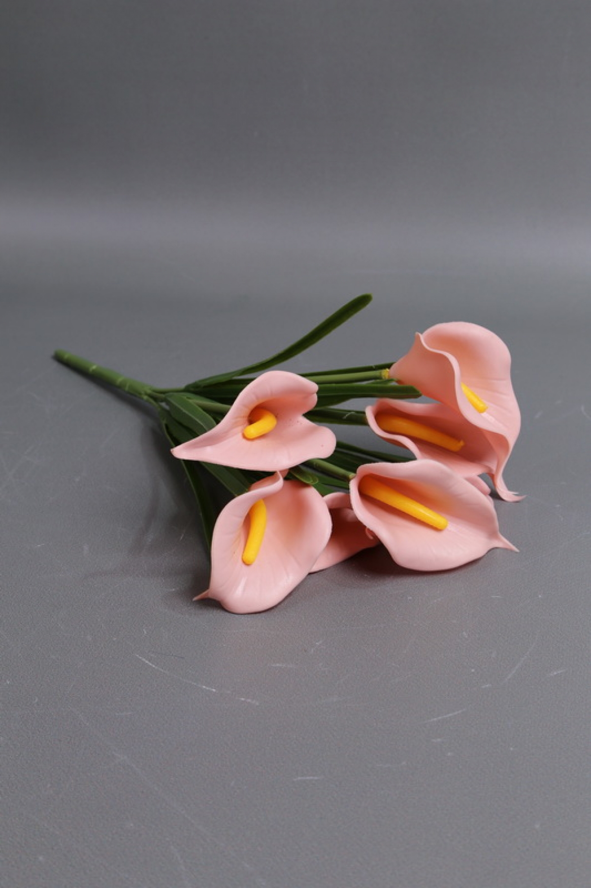 Каллы силиконовые букет розовые 30см