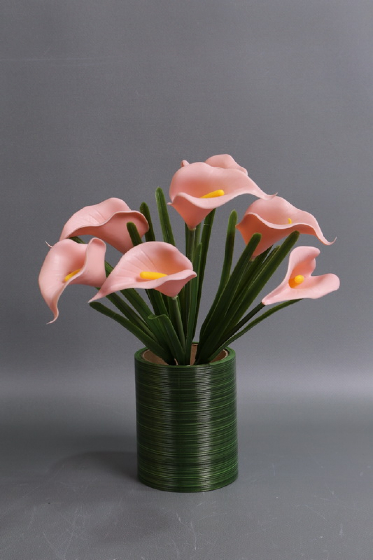 Каллы силиконовые букет розовые 30см