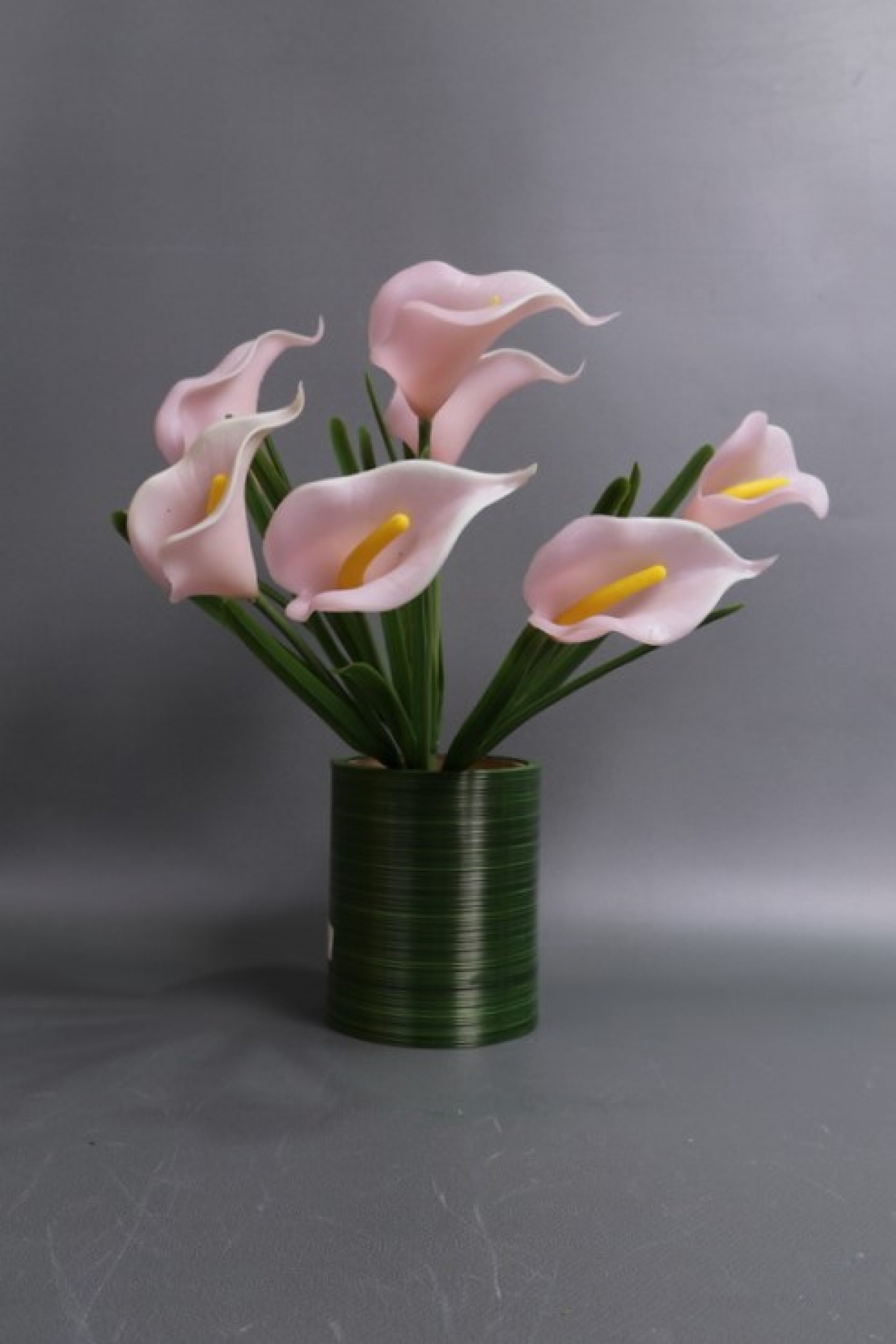 Каллы силиконовые букет светло-розовые 30см