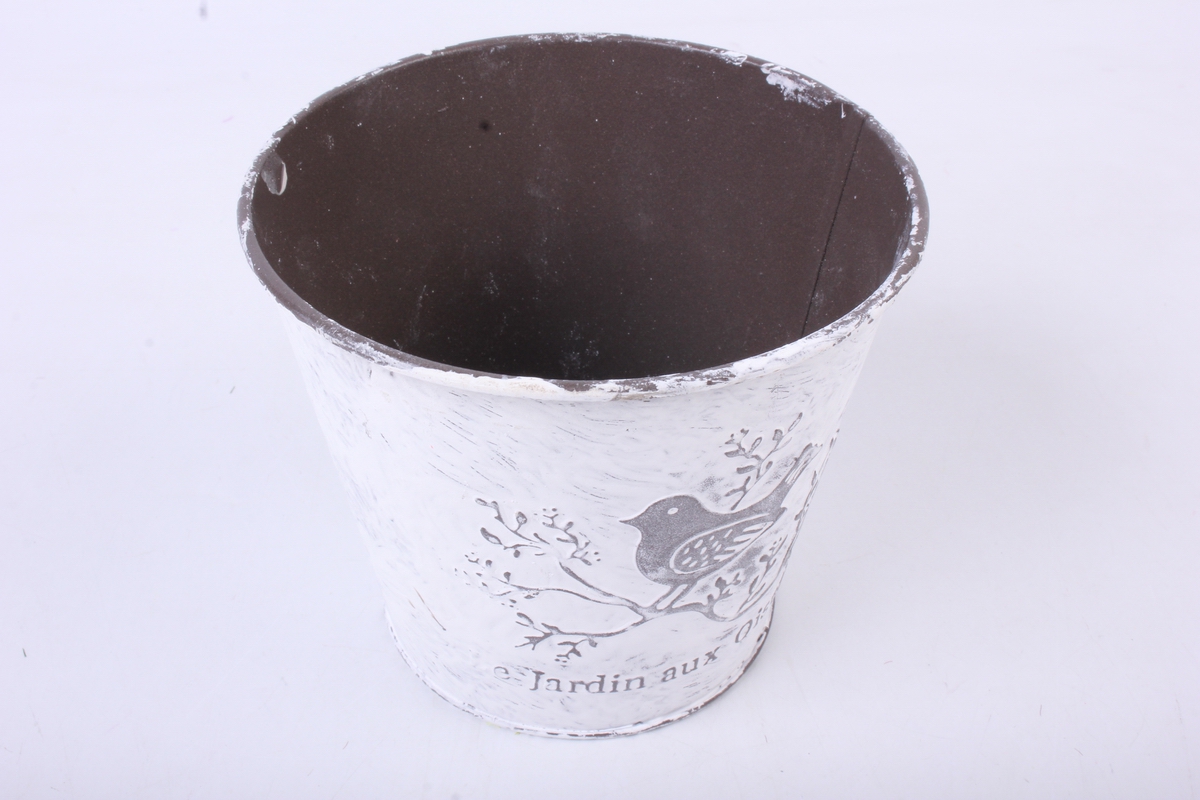 кашпо из металла jardin с птичкой h=11 d=9/13cm py7006