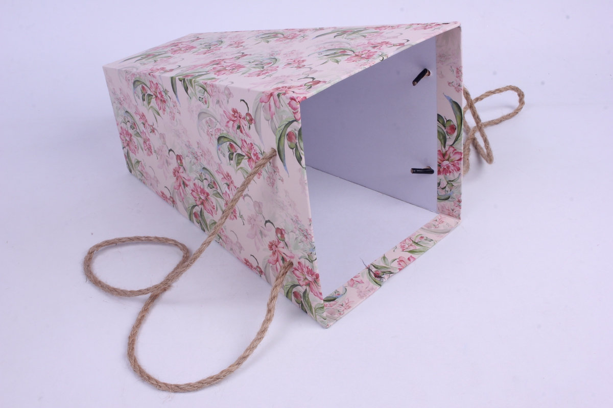 кашпо коробка  , дно 11см	розовая	00056310 18x18 h=29cm